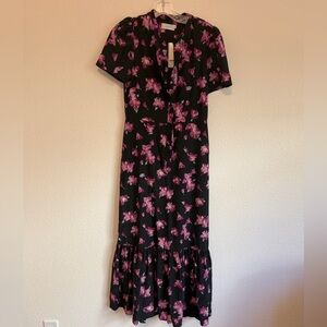 NET A.L.C. Black Pink Floral Dylan Dress 2